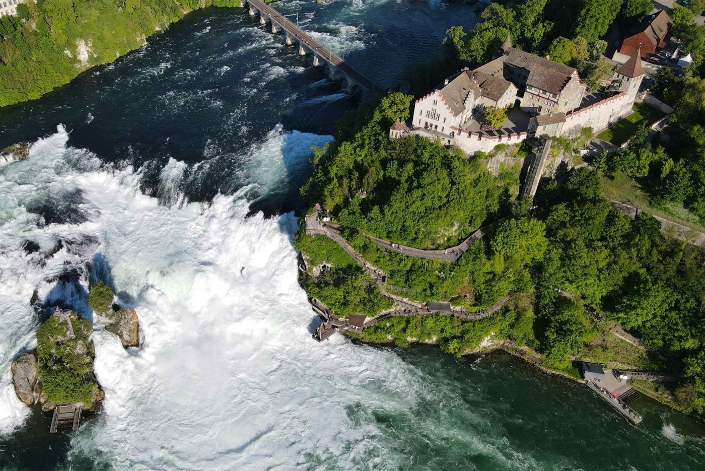 Aerial View Of A Castle By A River